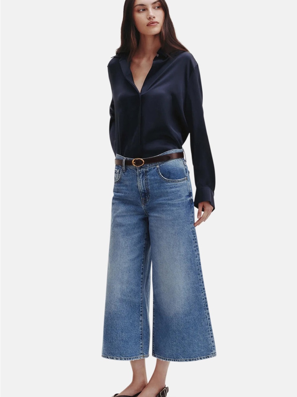 TWP One Morning Silk Shirt MIDNIGHT